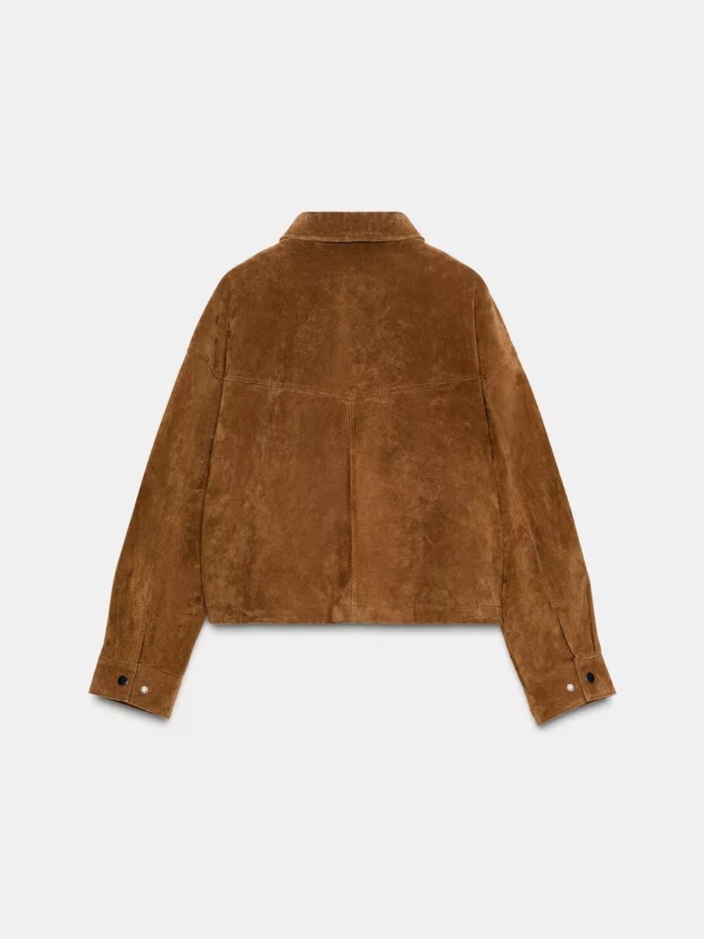 Zara Chestnut Brown Cropped Suede Jacket - Picture 2 of 9